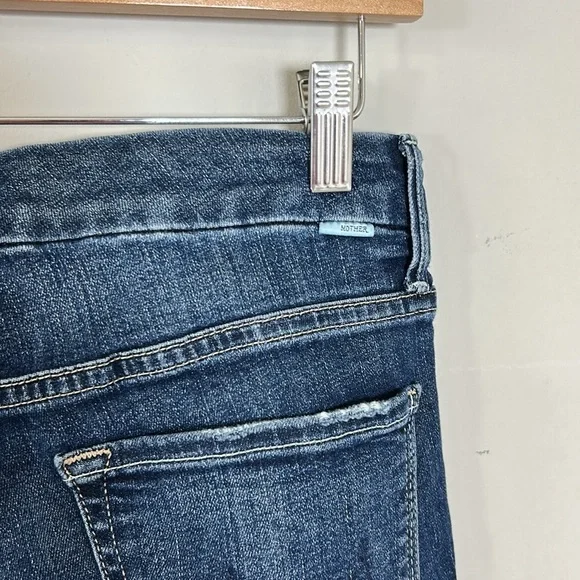 MOTHER High Waisted Looker Jean Ankle Fray Close to the Edge Sz 30 - Picture 9 of 16